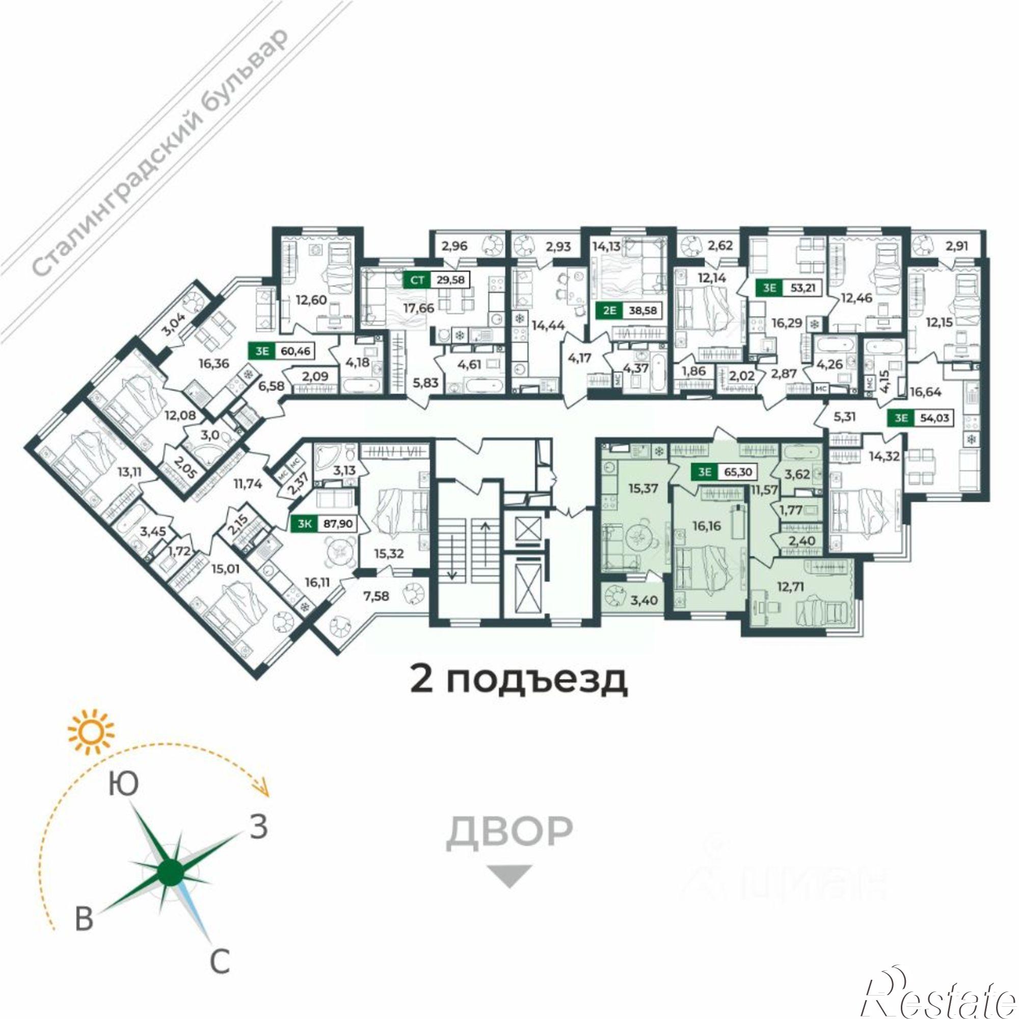Купить квартиру за 8 250 660 рублей на Сталинградский бульвар