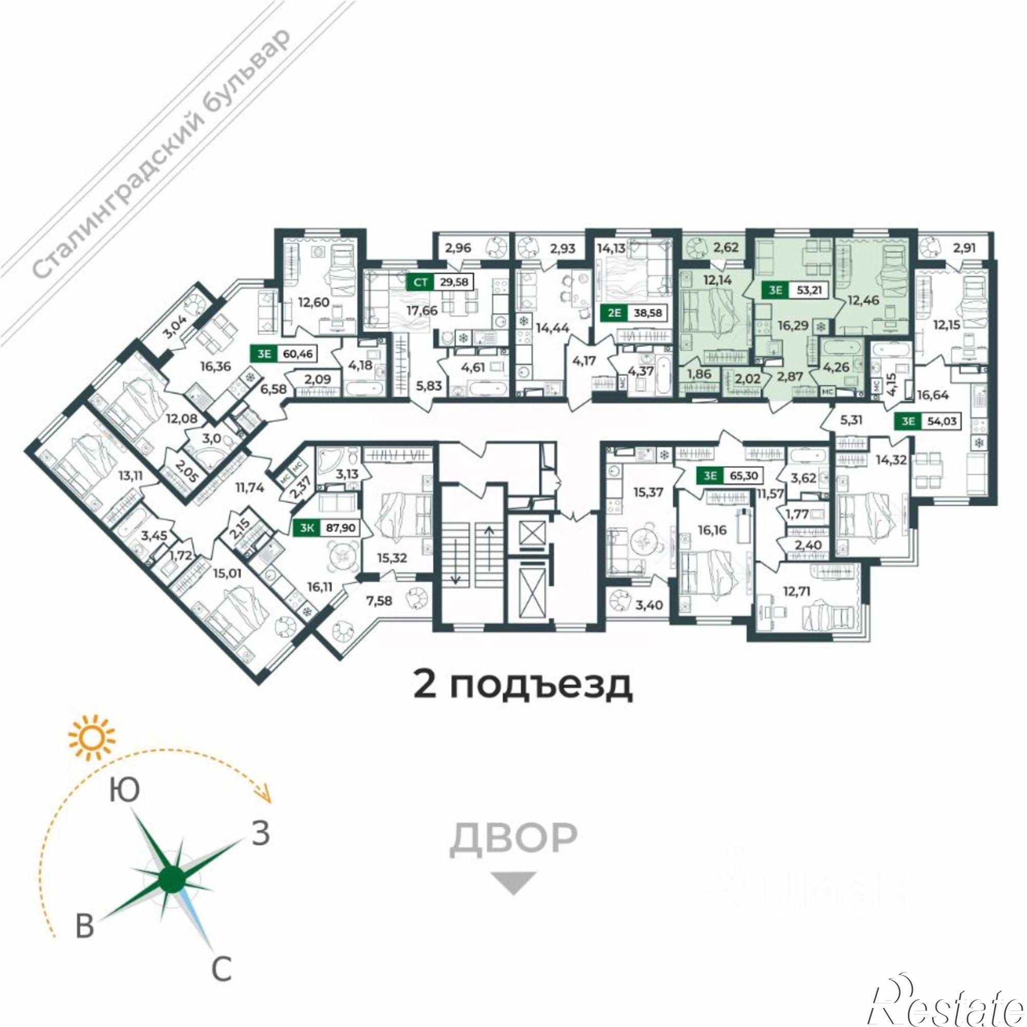 Купить квартиру за 6 723 080 рублей на Сталинградский бульвар
