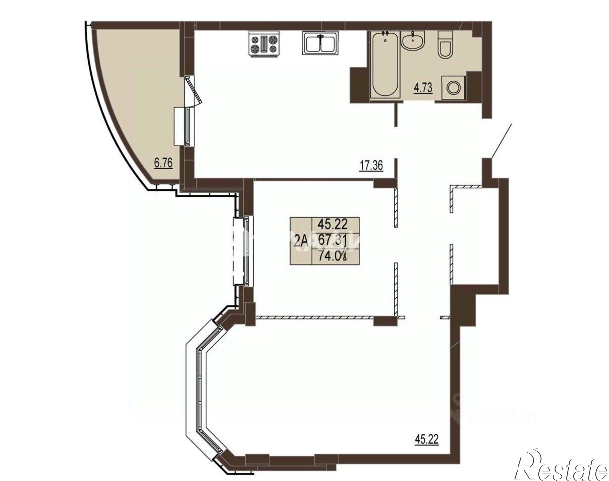 Купить квартиру за 9 926 340 рублей на улица Мира, 5