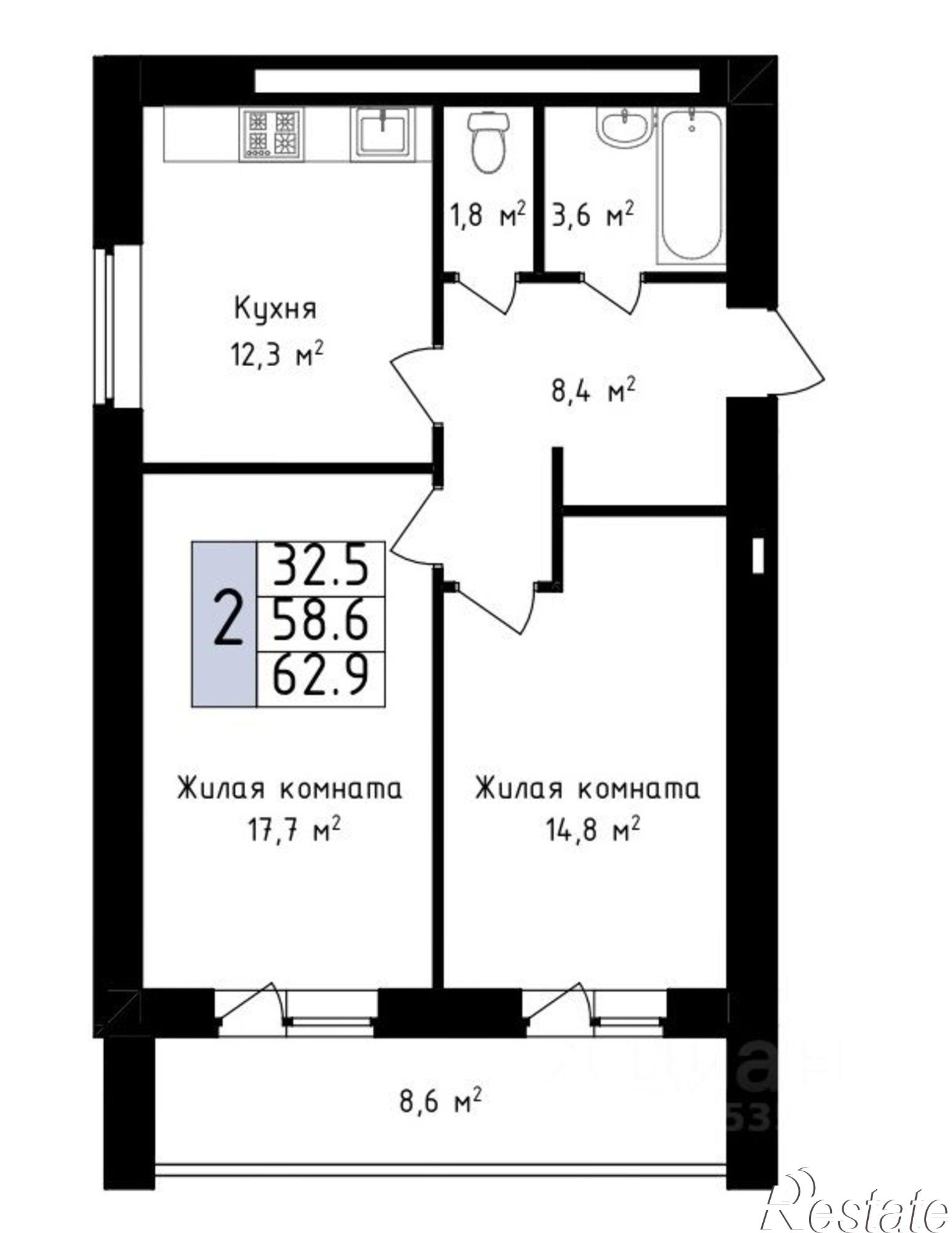Купить квартиру за 8 806 000 рублей на ул Фестивальная, 84