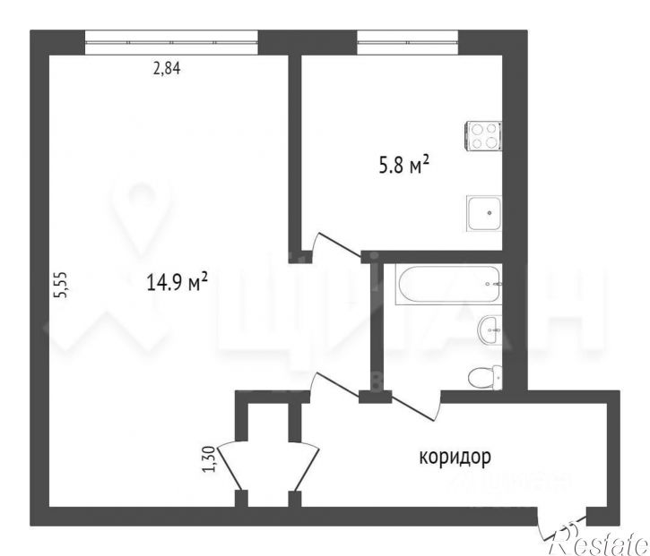 1-комн квартира ул Мира, 26,  д. 26