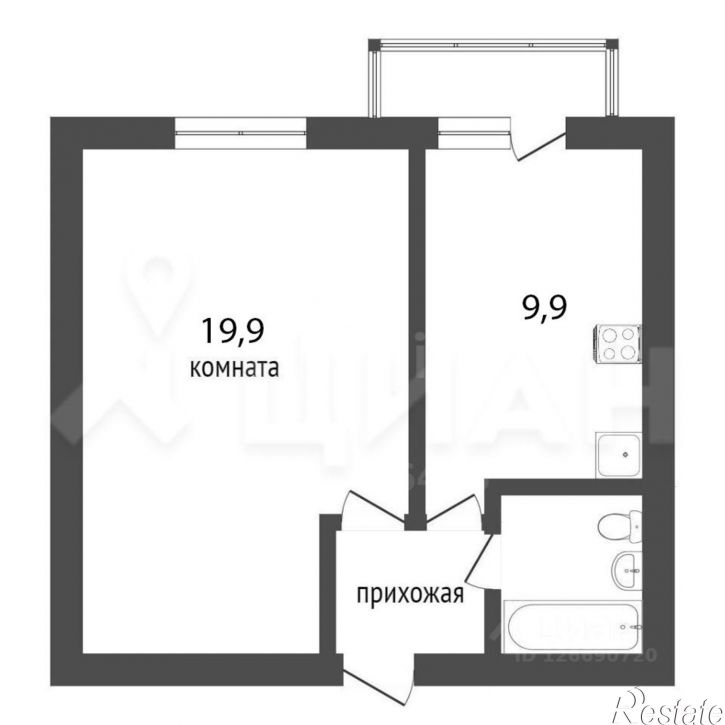1-комн квартира ул Белоконской, 12,  д. 12