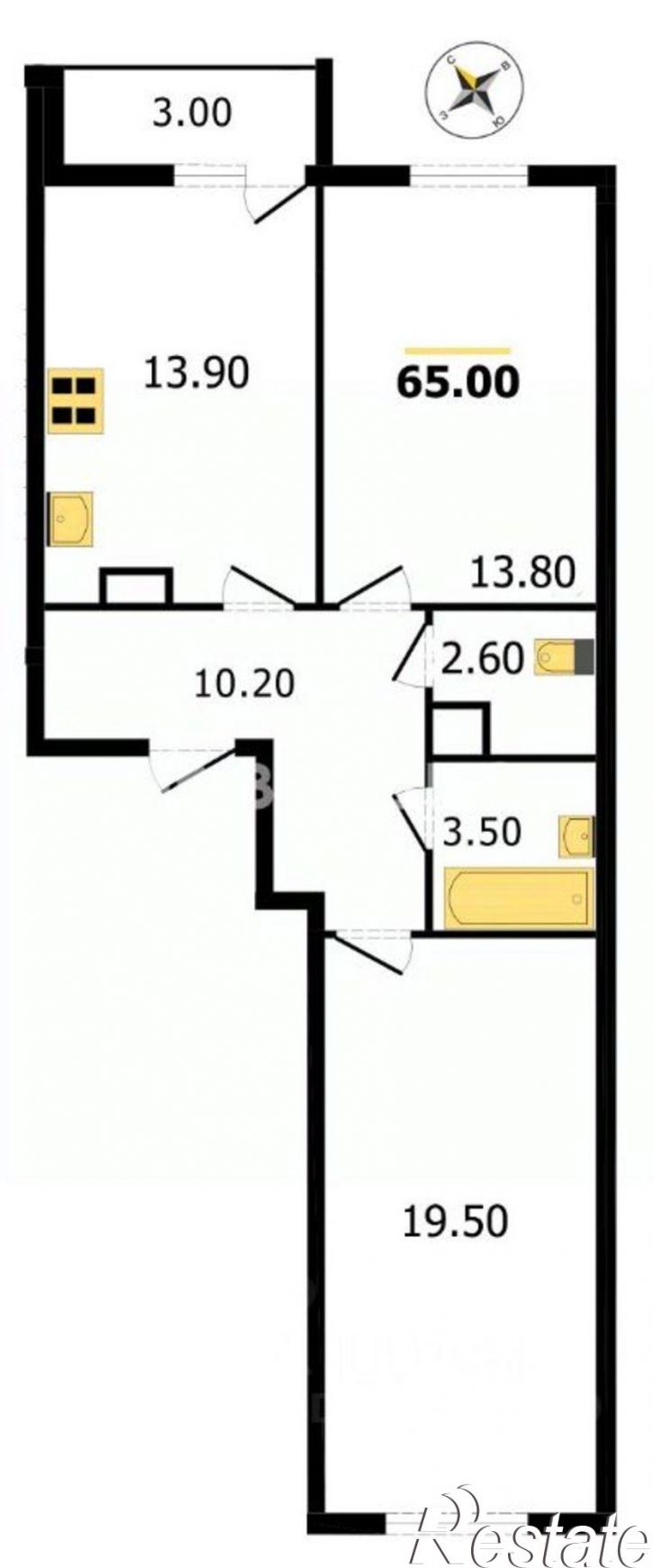2-комн квартира ул Мира, 1/4К,  д. 1/4К