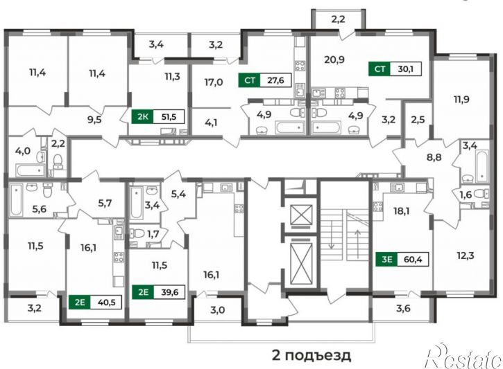 2-комн квартира в новом доме Сталинградский б-р, 10,  д. 10