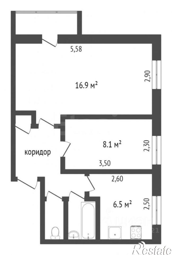 2-комн квартира ул Михайловская, 34,  д. 34