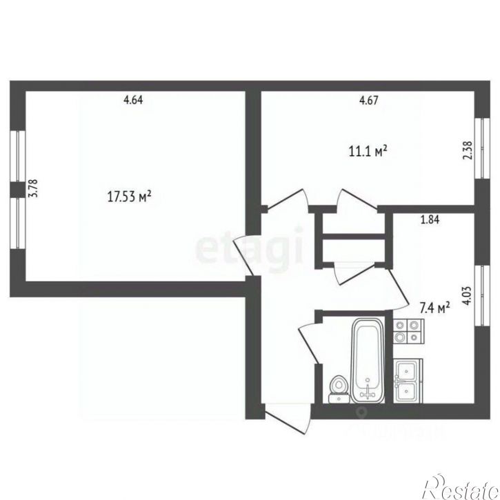 2-комн квартира ул 1-я Пионерская, 76А,  д. 76А
