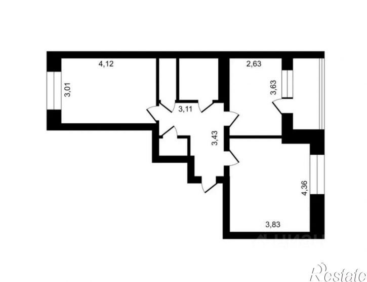 2-комн квартира ул Бородинская, 4 9,  д. 4 9,  к. 9