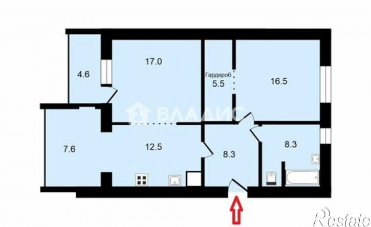2-комн квартира ул Офицерская, 16,  д. 16