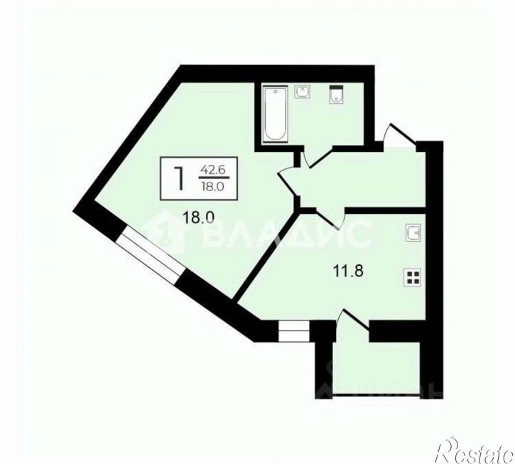1-комн квартира ул Солнечная, 41А,  д. 41А