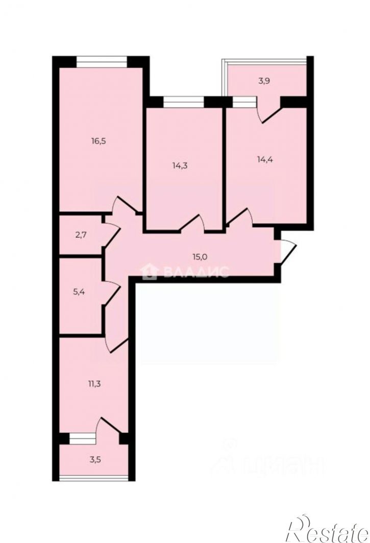 3-комн квартира Всесвятская улица, 12