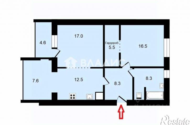 2-комн квартира ул Офицерская, 16,  д. 16