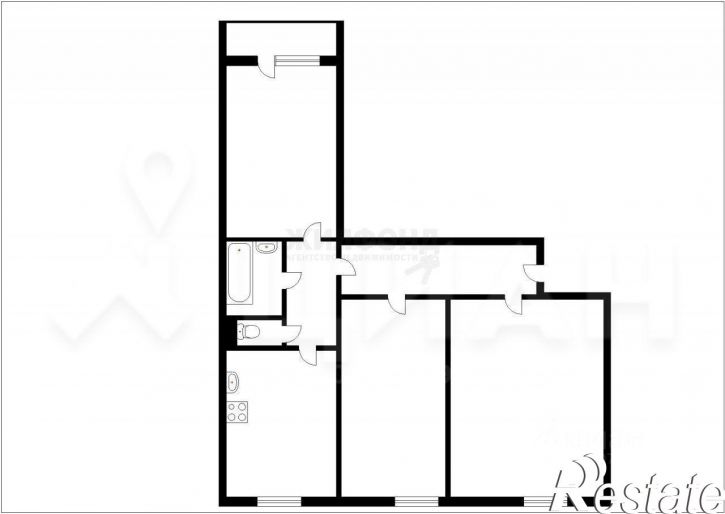 3-комн квартира улица Комиссарова, 3А,  д. 3А