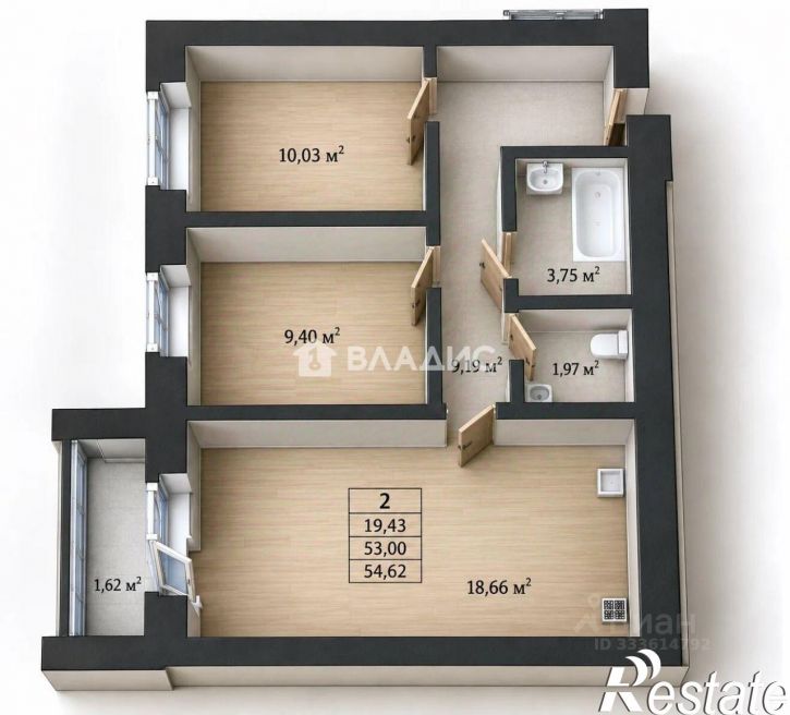 2-комн квартира улица Верхняя Дуброва, 32В,  д. 32В