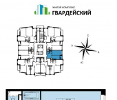 1-комн, 43 кв м, этаж 6/17 улица Родионовка, 14