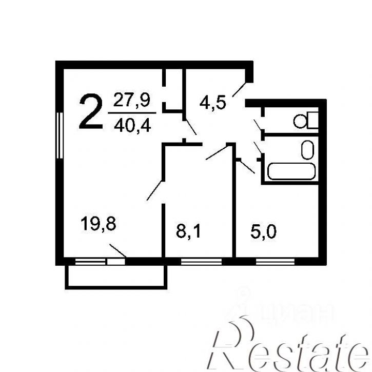 2-комн квартира улица Полины Осипенко, 23А,  д. 23А