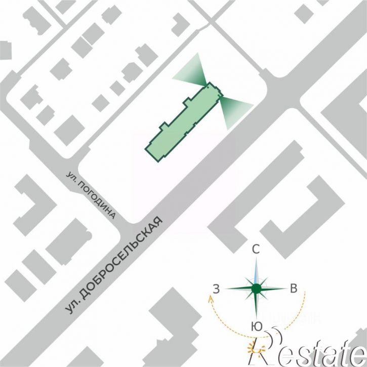 2-комн квартира в новом доме Добросельская улица, 2В,  д. 2В