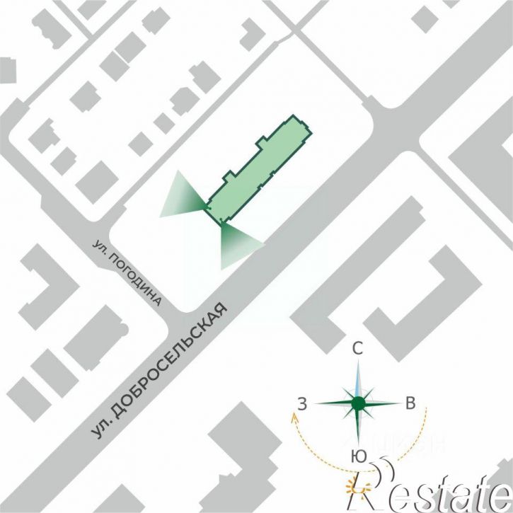 2-комн квартира в новом доме Добросельская улица, 2В,  д. 2В