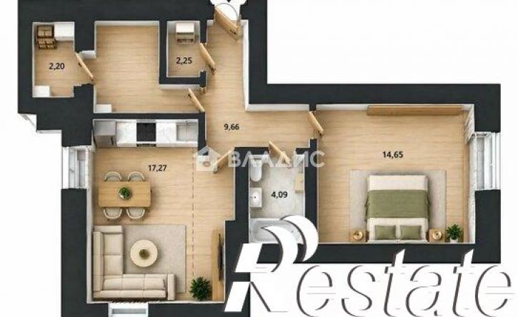 2-комн квартира улица Верхняя Дуброва, 32В,  д. 32В