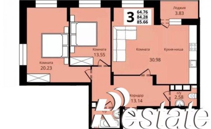 3-комн квартира проспект Строителей, 9В,  д. 9В